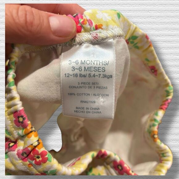 Children’s Place Baby Girl Outfit 3-6M Yellow Turtle Floral Top Skort Y2K Retro - Picture 5 of 5